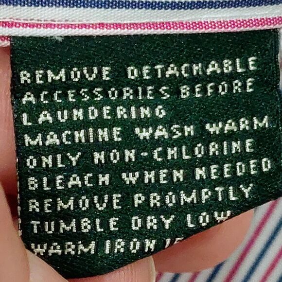 Lauren Ralph Lauren Men's 16 32/33 Non-Iron Shirt Red Blue Striped Business - Picture 6 of 10